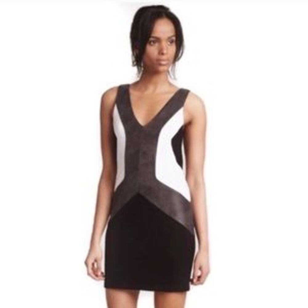 Bailey 44 Candela Black White Grey Textured Bodycon Dress Women's Size‎ Small S